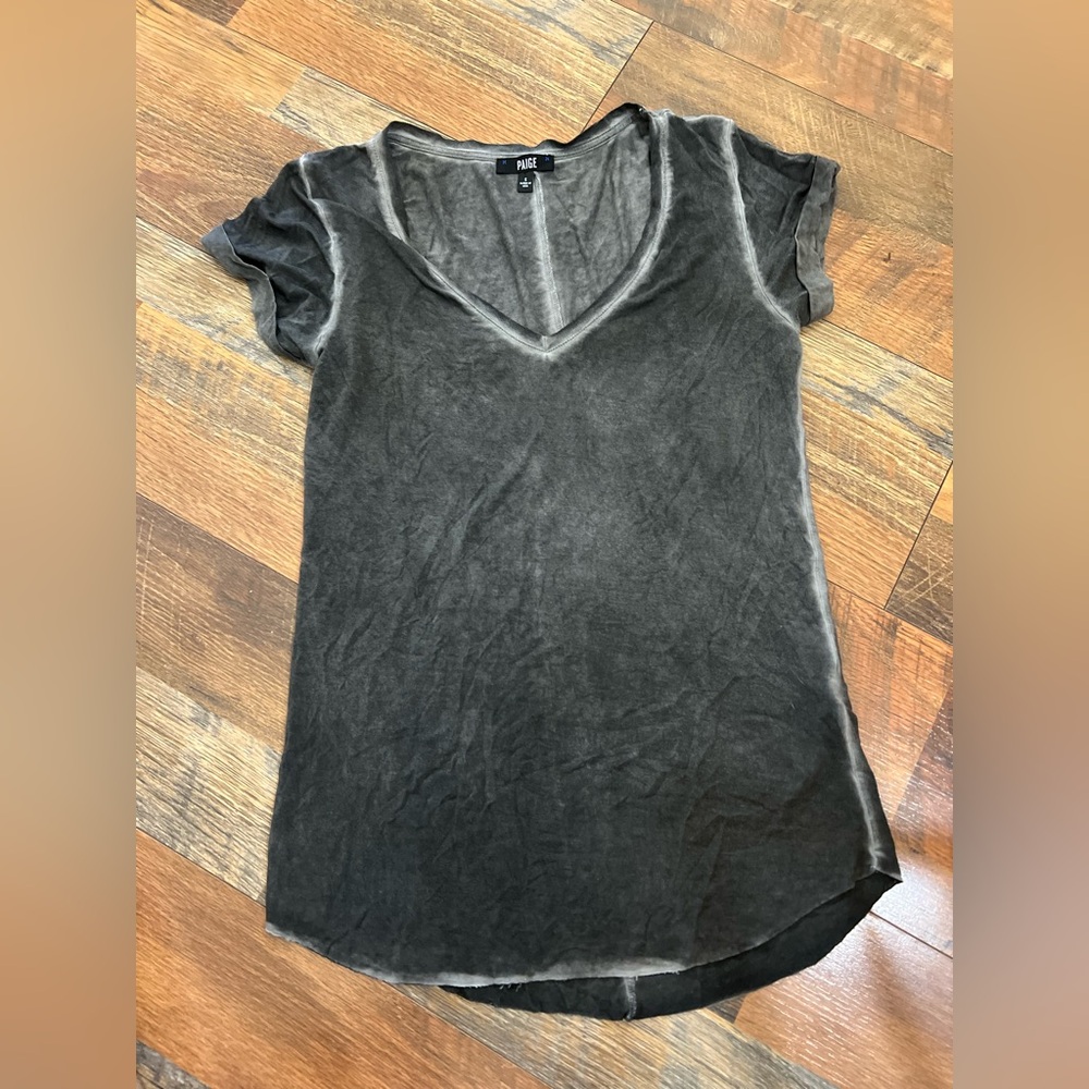 PAIGE Charcoal Short Sleeve V-Neck Tee
